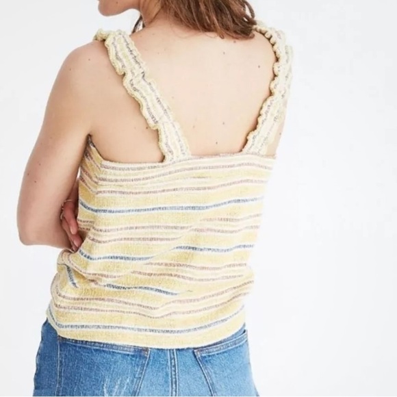 NWT MADEWELL TEXTURE & THREAD Smithfield Stripe Tie Front Tank Top Size Medium - Picture 4 of 5